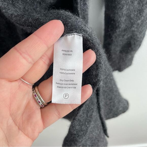 ATM | Women’s 100% Cashmere Grey Lightweight Open Cardigan Two Pocket Sweater XS - Picture 6 of 8